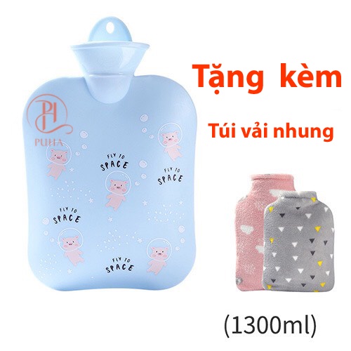 Túi chườm PUHA 900ml ấm nóng giảm đau bụng kinh cho nữ, túi chườm lạnh giảm đau bong gân, hạ sốt.
