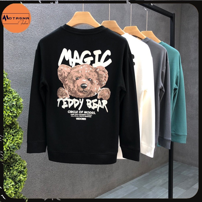 Áo nỉ dài tay chất đẹp, Áo sweater chất đẹp kiểu dáng Hàn Quốc in Gấu Magic mã NZ622