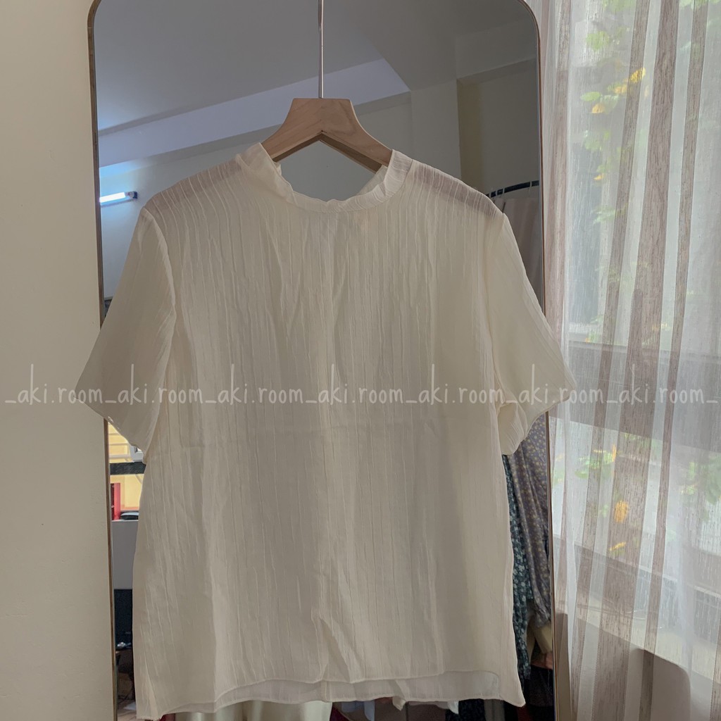 Áo tơ hàn cổ trụ cộc tay