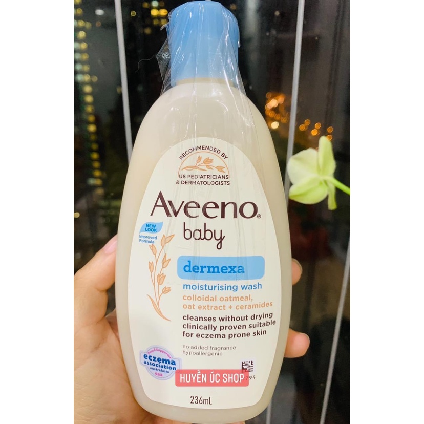 Kem Dưỡng ẩm và Sữa tắm Aveeno Baby cho bé Daily lotion (da thường) và Eczema (Dermexa) cho da bị chàm chuẩn Úc đủ bill