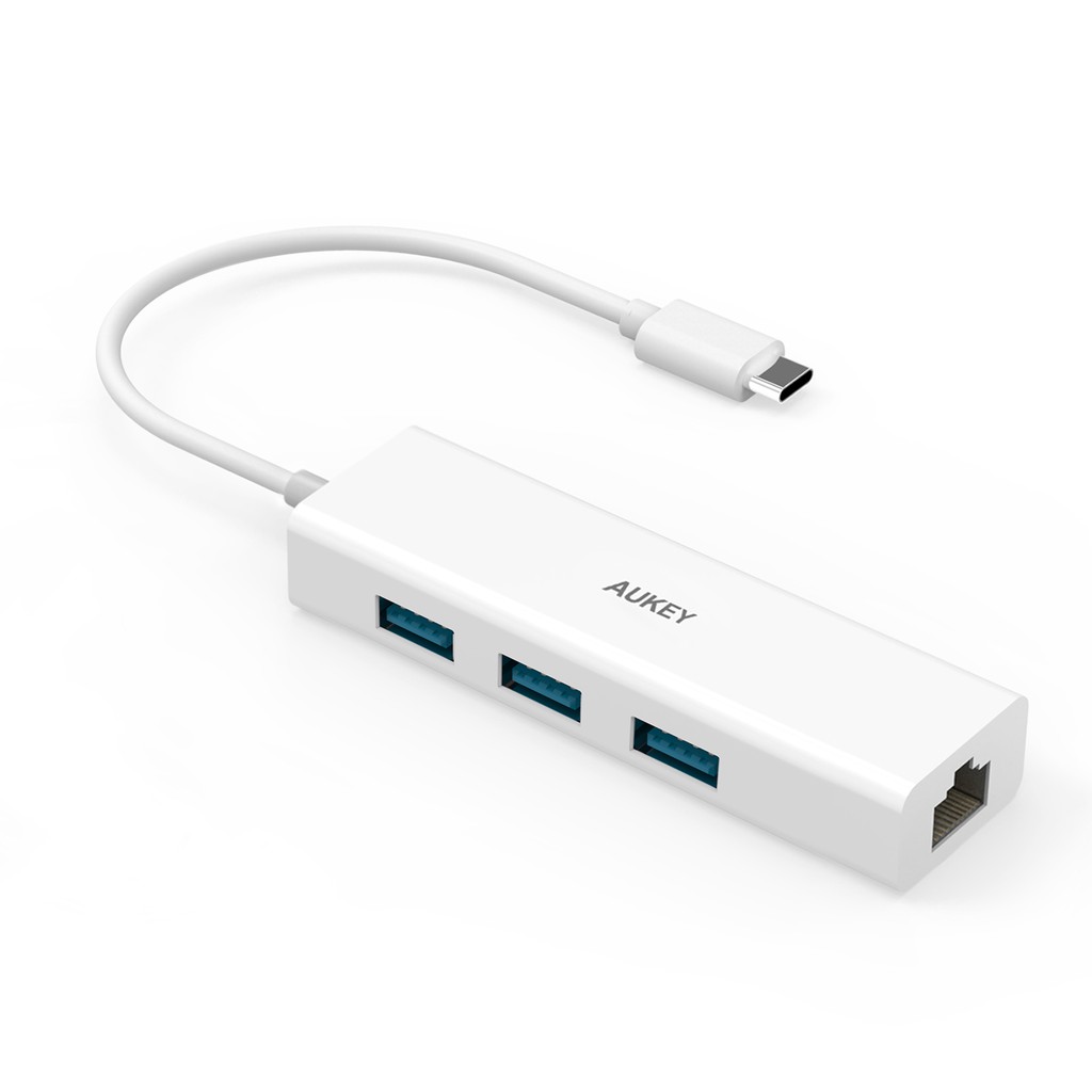 Hub Chia Cổng Type C Sang USB Aukey CB-C17 3 Cổng USB 3.0 Và 1 Cổng Gigabit Ethernet - BH Chính Hãng 18 Tháng