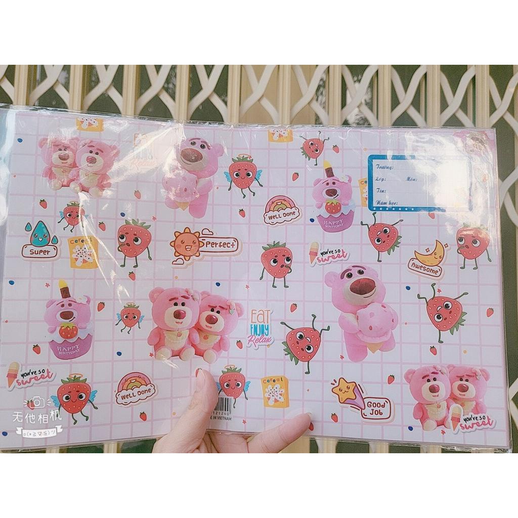 Set 10 Bìa Bao Tập Có Lồng Kiếng In Hình Dễ Thương