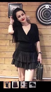 Bán sỉ chân váy xếp ly 2 tầng