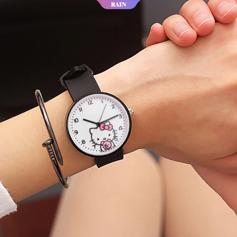 Đồng Hồ Đeo Tay Họa Tiết Hello Kitty Dễ Thương Cho Bé Gái