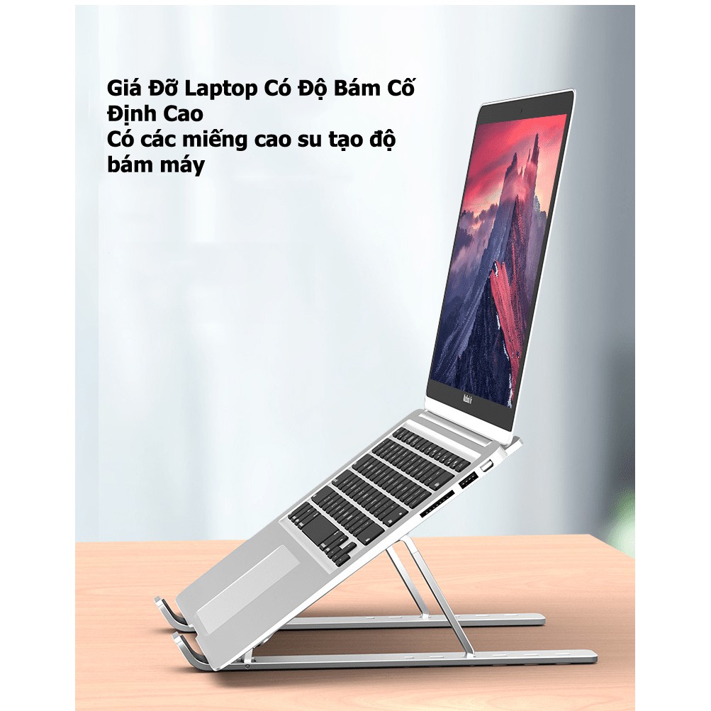 Giá Đỡ Laptop/Ipad Gấp Gọn Điều Chỉnh Nhiều Mức Độ Hỗ Trợ Tản Nhiệt - NK