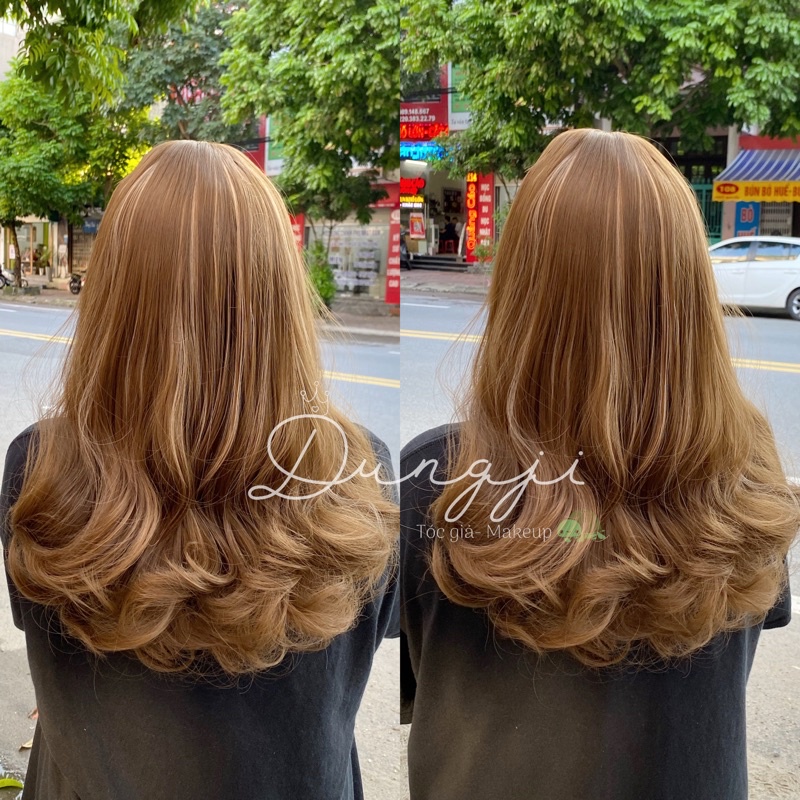 MS50 Tóc giả cả đầu vàng light tây ( ảnh chủ shop chụp mẫu)