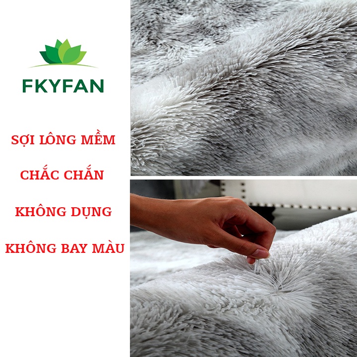 Thảm lông trải sàn lót sàn phòng khách trải giường phòng ngủ thảm lông loang chụp ảnh lông mềm 1m6x2m hàng đẹp