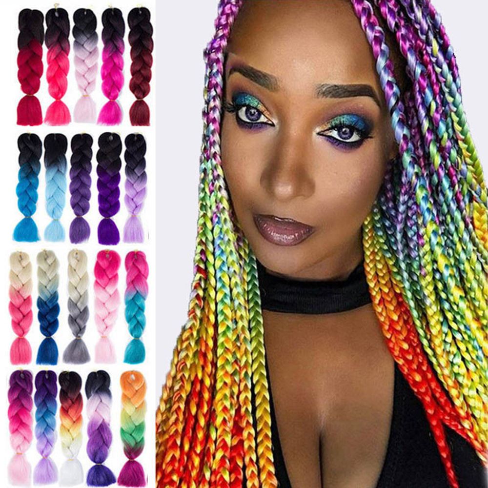 Tóc Giả Thắt Bím Dài Bằng Sợi Tổng Hợp Phong Cách Châu Phi