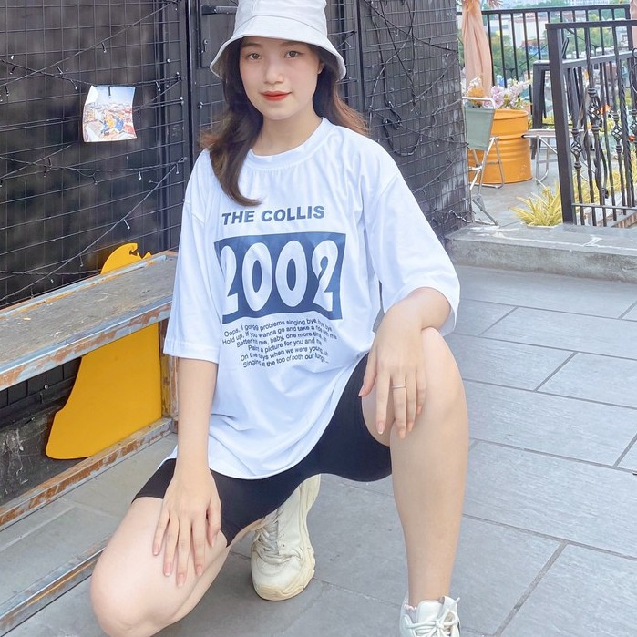 Áo thun nữ / Áo phông nữ tay lỡ form rộng freesize The Collis 2002