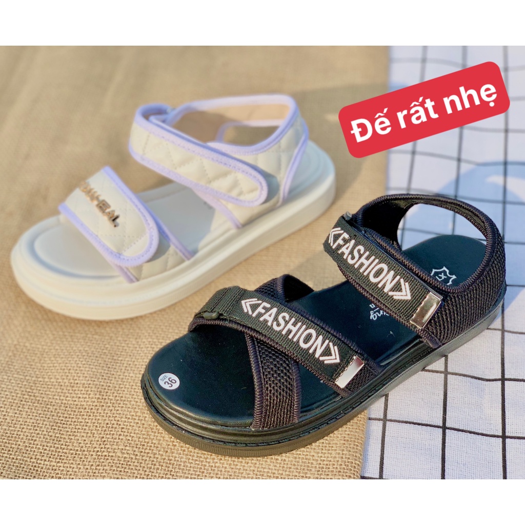 Dép nữ quai hậu sandal nữ học sinh đế đốc 3p nhẹ nhàng quai dán ôm chân