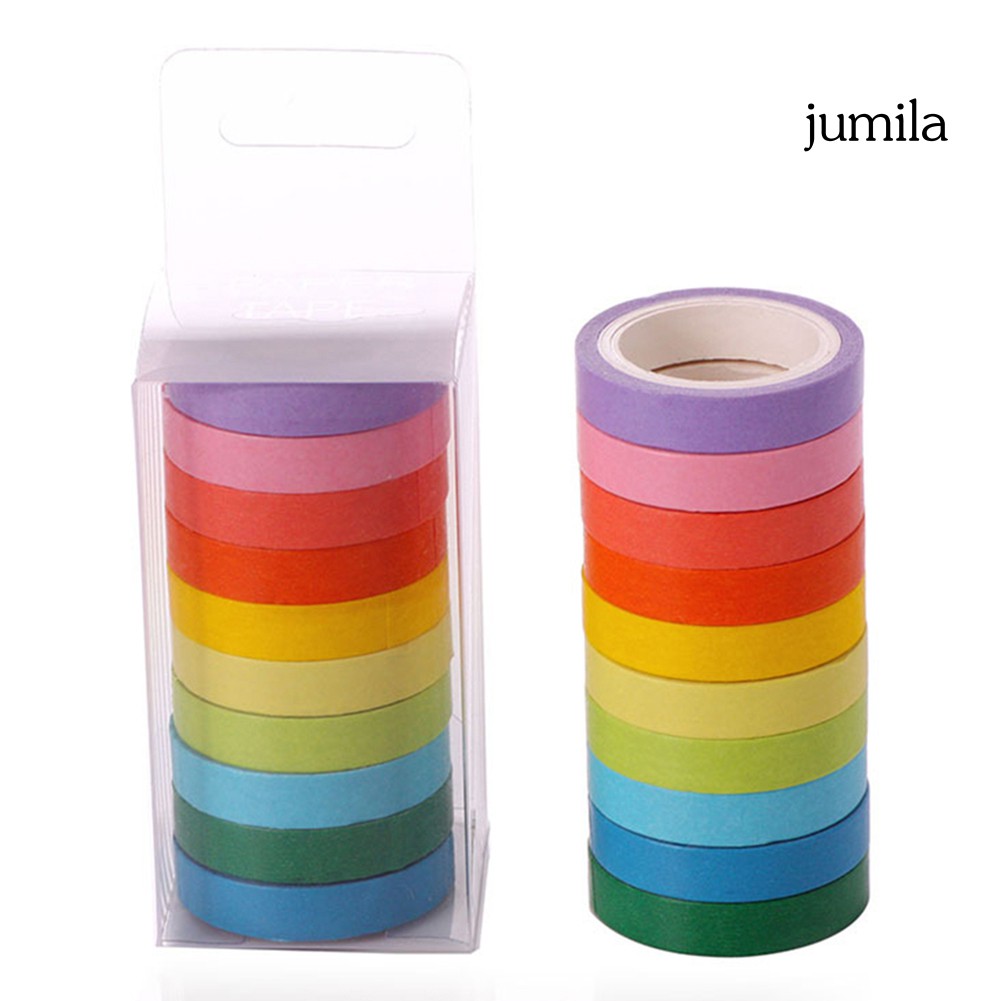 Set 10 Cuộn Băng Dính Washi Dùng Trang Trí