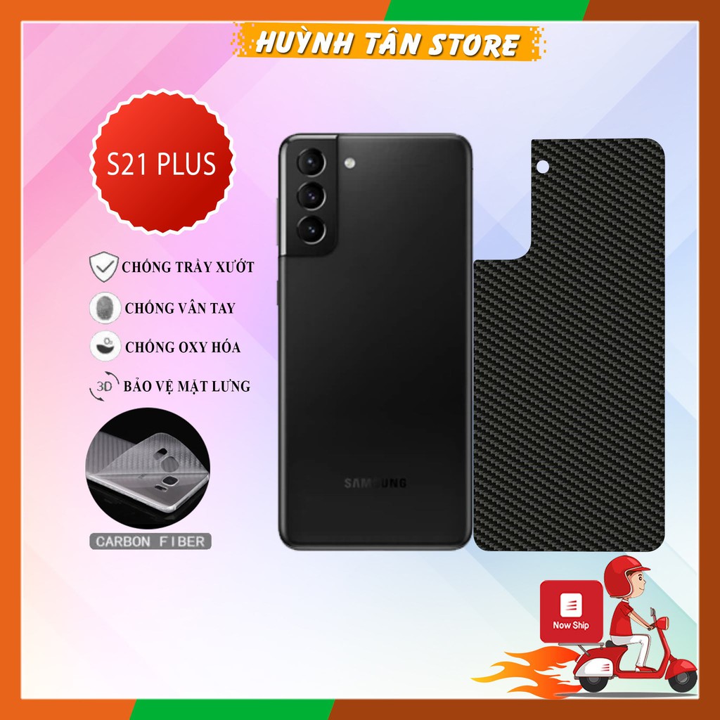 Miếng dán decal carbon mặt sau S21 Plus , S21+ 5G chống trầy mặt lưng, chống bám vân tay