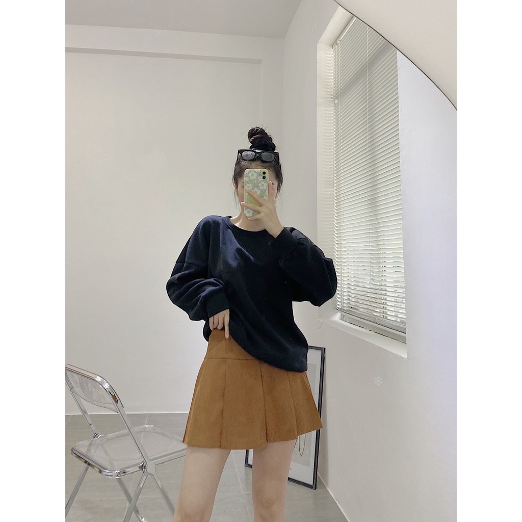 Áo Nữ, Áo Nỉ Form Rộng, Áo Sweater Trơn Nỉ Form Rộng 4 Màu Xinh Xắn (Kèm Ảnh Thật). | BigBuy360 - bigbuy360.vn