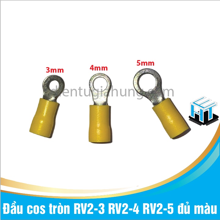 Đầu cos tròn RV2-3 RV2-4 RV2-5 các màu đầu cốt chữ o, đầu cos, cos vòng