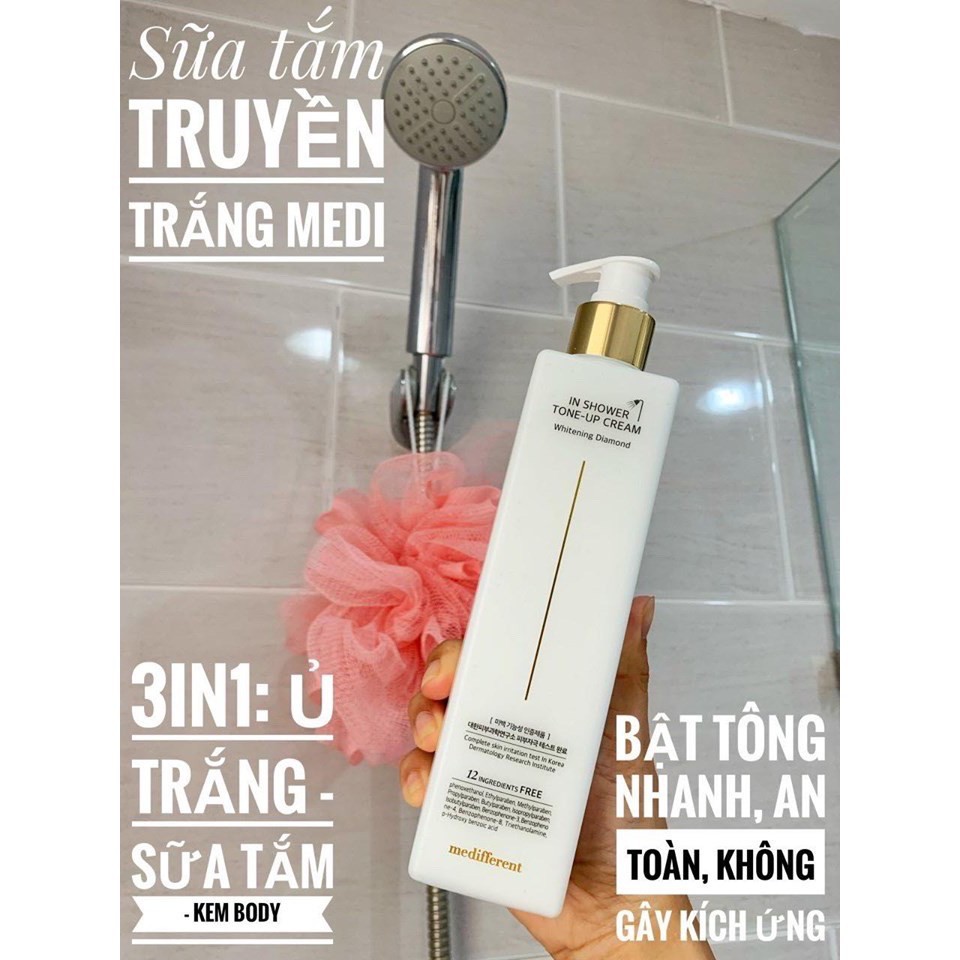 ( MẪU MỚI 2020) Sữa Tắm Ủ Trắng Và Dưỡng Trắng Da Medifferent In Shower Tone Up Cream 300ml