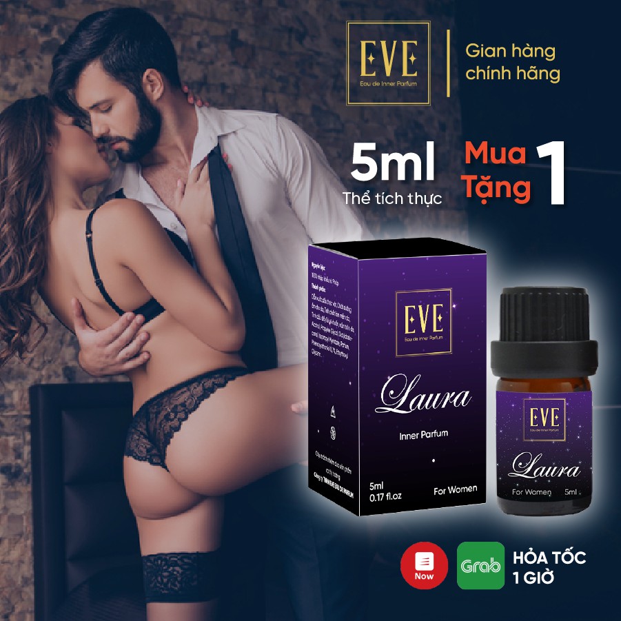 Nước Hoa Cô Bé Bím LAURA 5ml Lưu Hương Thơm Lâu - Nước Hoa Vùng Kín Nữ Chính Hãng EVE Eau de Inner Parfum (Có che tên)