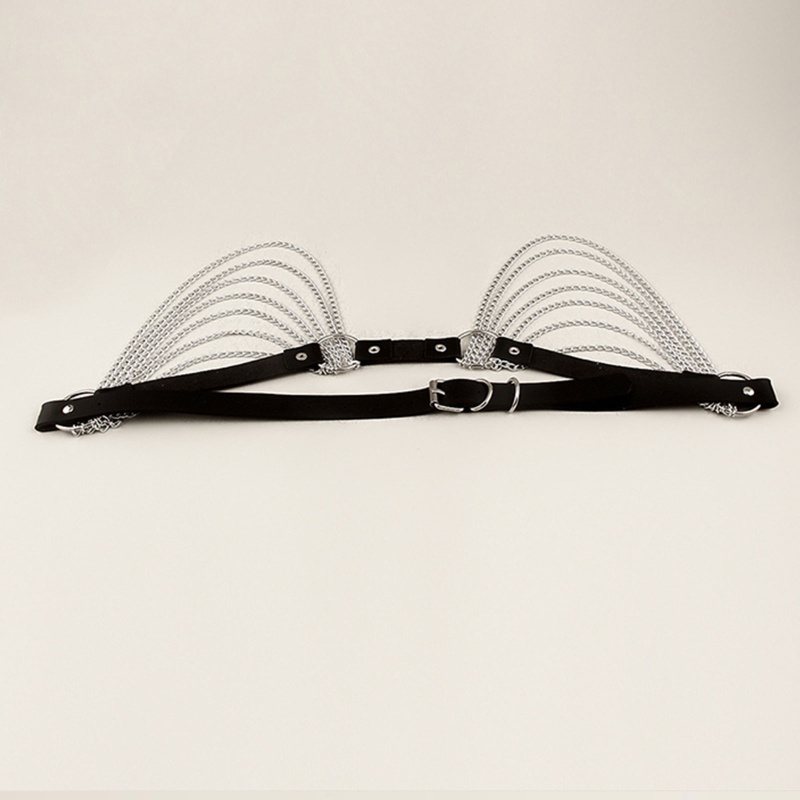 Thắt Lưng Màu Đen Phối Dây Xích Phong Cách Punk Cá Tính
