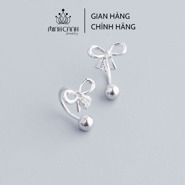Bông Tai Bạc Nơ Bi Tròn Thời Trang - Minh Canh Jewelry