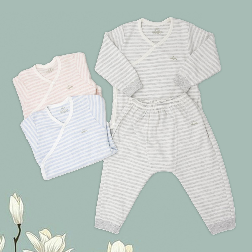 Set bodysuit giữ ấm ngực dài tay 2 món 100% Cotton cho bé ComfyBaby size từ 0-12 tháng hàng chính hãng