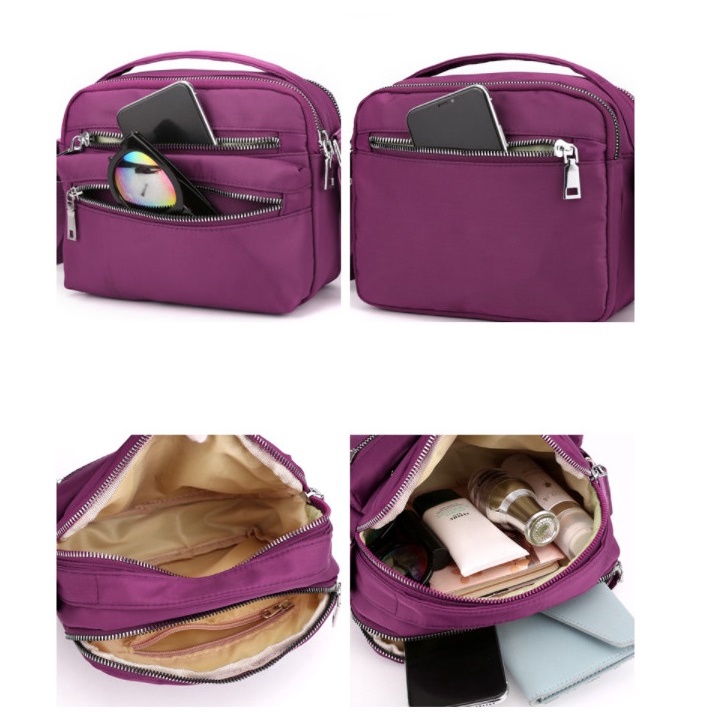 Túi xách đeo chéo nữ vải dù oxford chống nước phong cách Hàn Quốc siêu bền đẹp size 22cm TUI-24