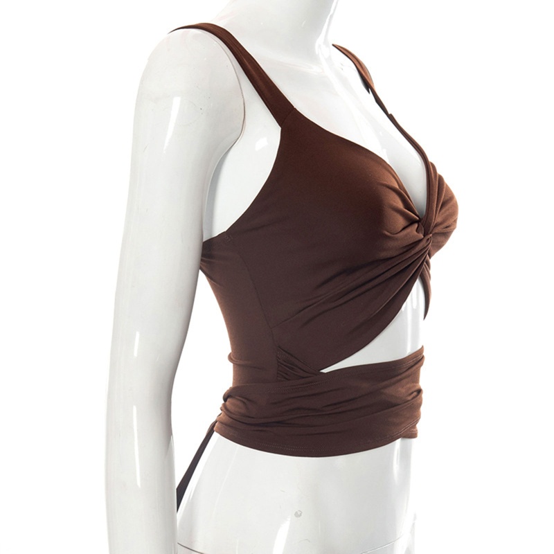 Áo Lửng Không Tay Cổ V Gợi Cảm Cho Nữ