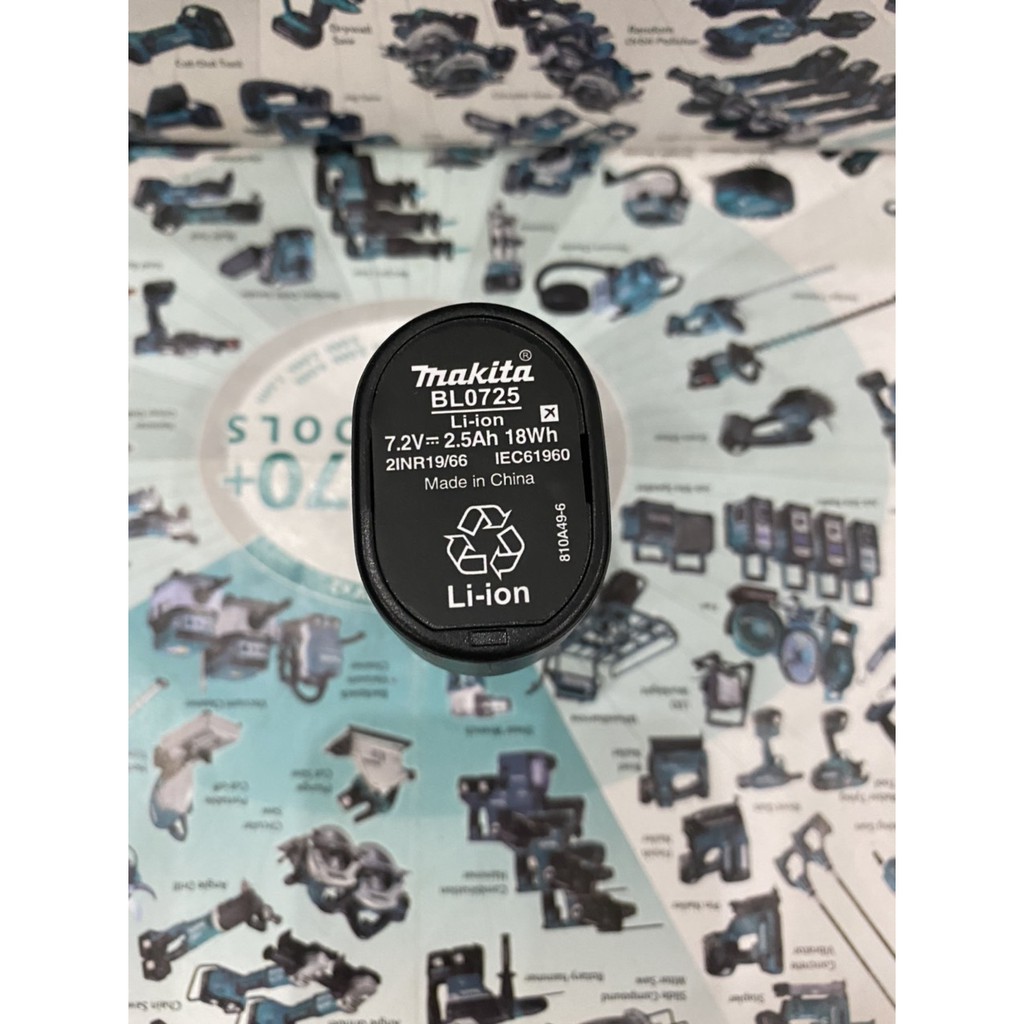 Vỏ pin Makita BL7010 7.2v Li-ion full tem, nhận sạc zin makita. BN.