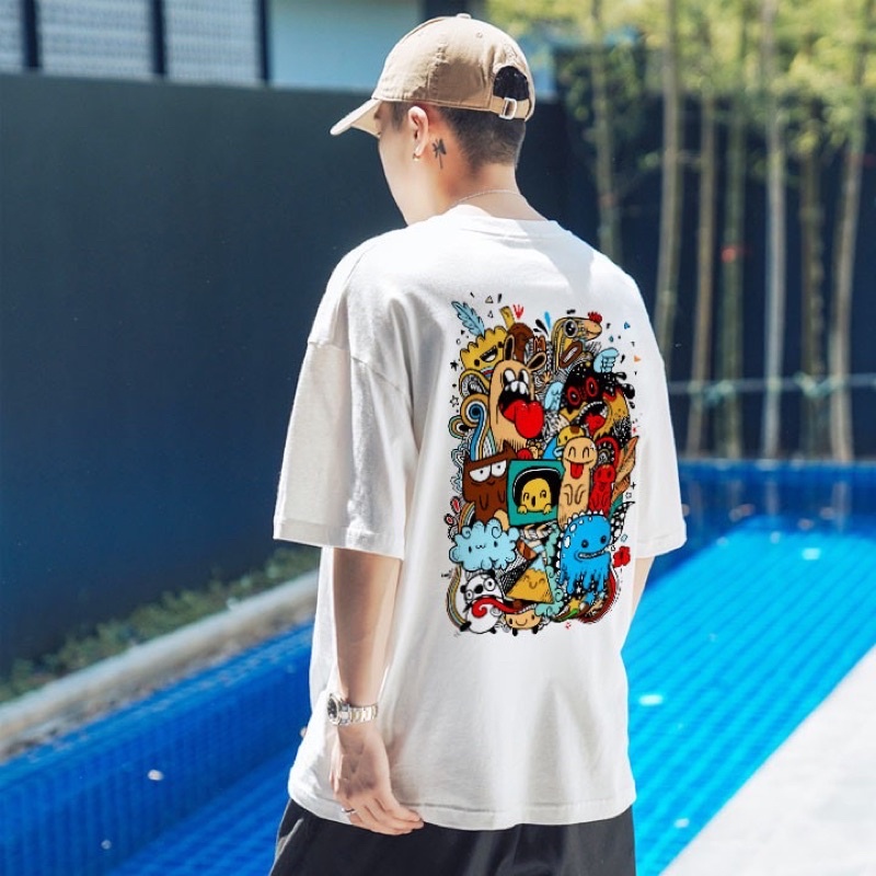Áo thun nam nữ unisex form rộng DDream tay lỡ Màu Sắc Siêu Đẹp tee phông dáng oversize màu trắng basic