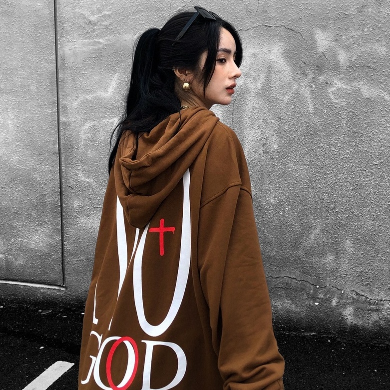 Áo Hoodie BADNOTGOOD NO GOD (Đen/Nâu)