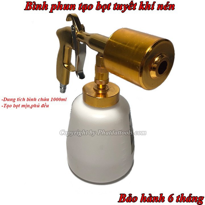 Bình phun cầm tay  tạo bọt tuyết rửa xe 1000ml dùng khí nén