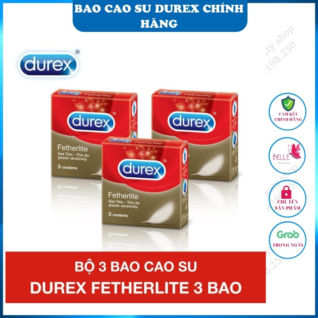 Bao cao su Durex Fetherlite Size 52mm - Hộp 03 cái - Siêu mỏng (Kéo Dài thời gian yêu)