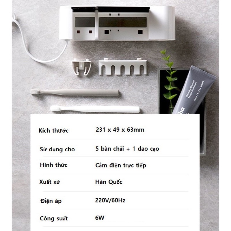 MÁY TIỆT TRÙNG BÀN CHẢI ĐÁNH RĂNG CAO CẤP O2