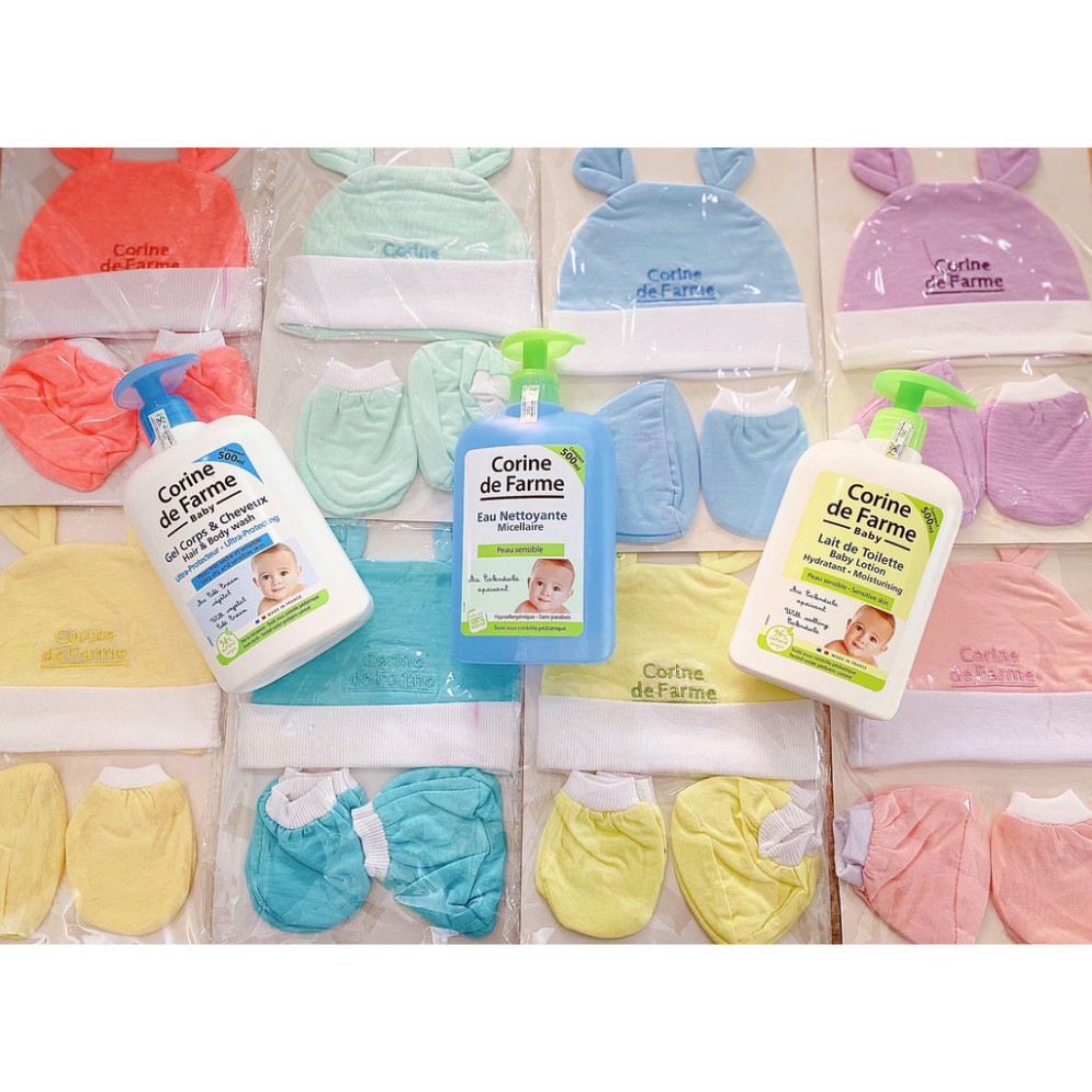 [CHÍNH HÃNG] [Gift] Hàng Tặng Không Bán Corine De Farm Bộ Nón Và Bao Tay Dành CHo Trẻ Sơ SInh