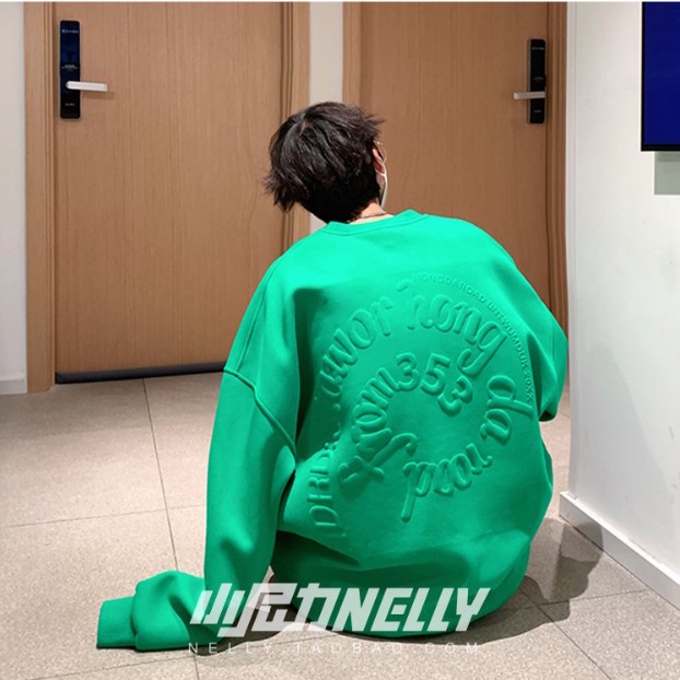 Áo sweater nam form rộng oversize thời trang ulzzag unisex, Áo nỉ sweater nam thu đông cổ tròn chữ nổi bigsize học sinh