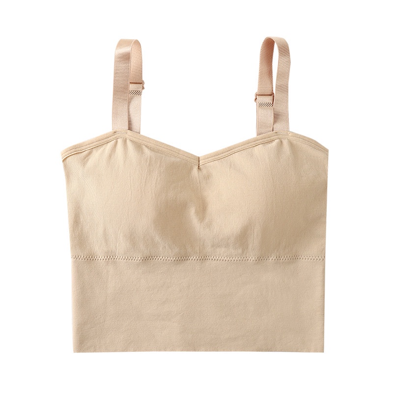 Áo hai dây nữ quây ngực có mút ngực chất len tăm cao cấp thoáng khi dáng croptop dài AIRY AL045