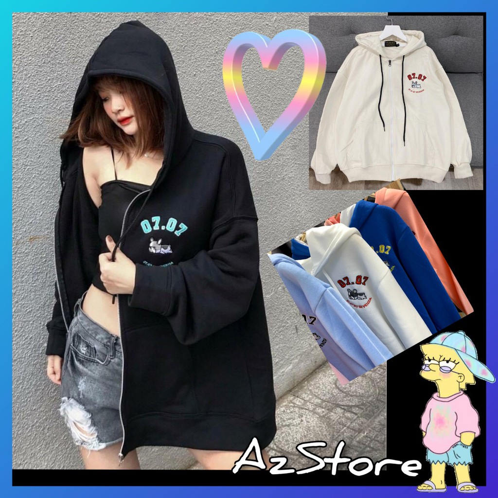 (FREESHIP) ❤ áO Khoác Nỉ Hoodie dây kéo Cún con Nam Nữ Hooide Mới