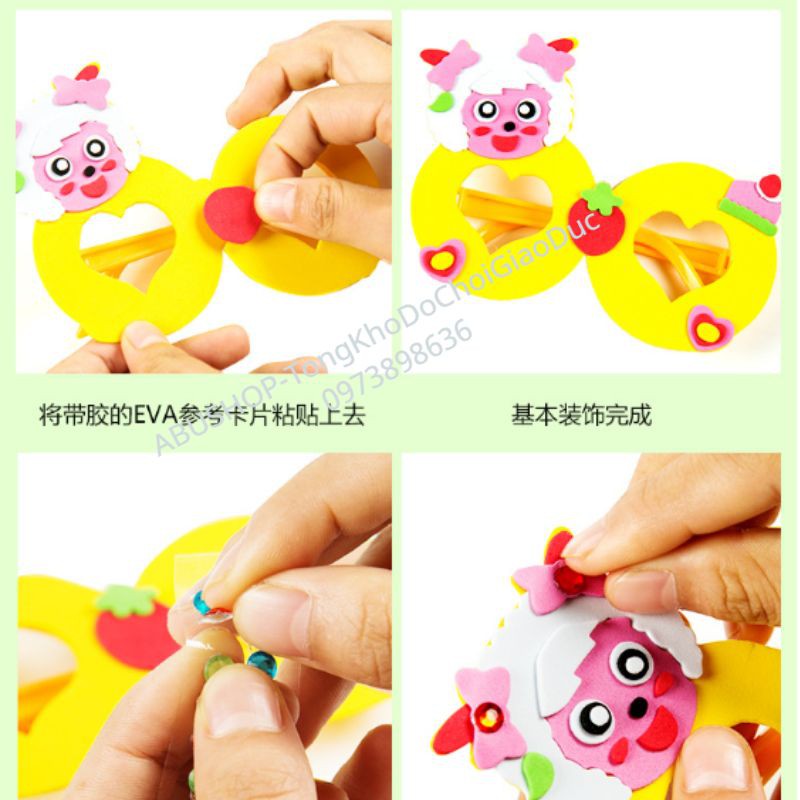 Đồ chơi bộ làm kính mát thủ công cho bé❤️ Đồ Chơi Phát Huy Đầy Đủ Sự Sáng Tạo,Đồ Thủ Công Khiến Bé Say Mê Thích Thú