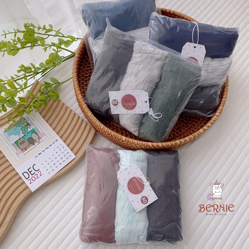 Set 3 quần xuất sooc hè Bernie chất cotton càng cua cao cấp cho bé trai bé gái 8-22kg - 22Q019