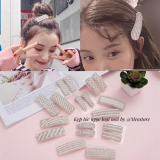 Kẹp tóc đính đá hạt NgọcTrai Hàn Quốc - Kẹp tóc mái đính hạt ( 1 chiếc)