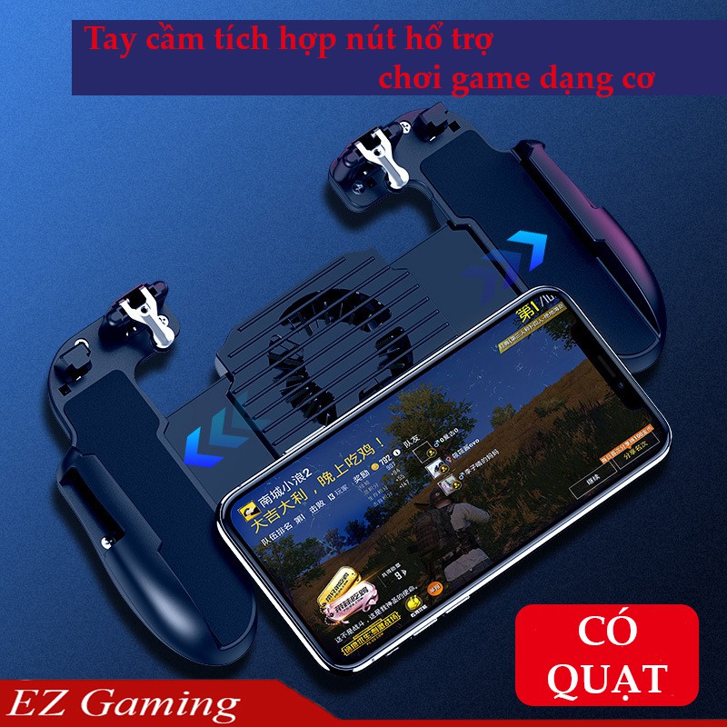 [Nhập TOYMAR Giảm 10%] Tay cầm chơi game H5 tích hợp nút nhấn, chơi PUBG, ROS, Freefire có quạt tản nhiệt.