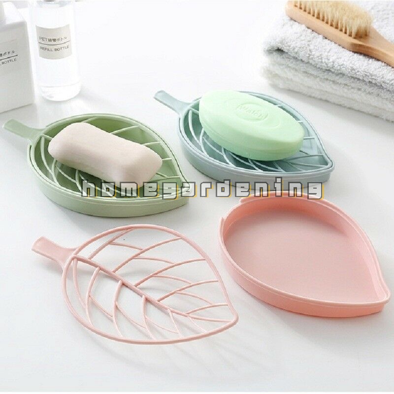 Giá Đỡ Xà Phòng Hai Tầng Hình Chiếc Lá Chống Trượt Dành Cho Phòng Tắm