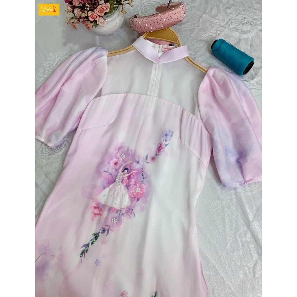 Áo dài tết 🎀LINLEE🎀 Áo dài cách tân cao cấp 4 tà tay bồng cách điệu đủ size s, m, l, xl | BigBuy360 - bigbuy360.vn