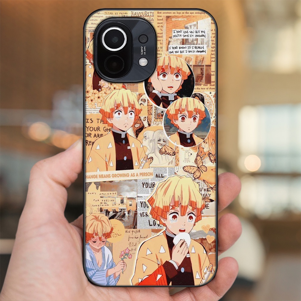 Ốp lưng Xiaomi Mi 11 viền đen in hình Zenitsu Kimetsu no Yaiba