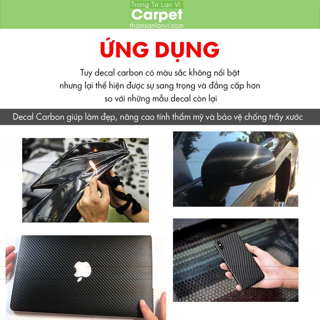 Giấy dán decal carbon dán xe - Miếng dán decal trang trí xe , dán laptop, khổ 1.2m