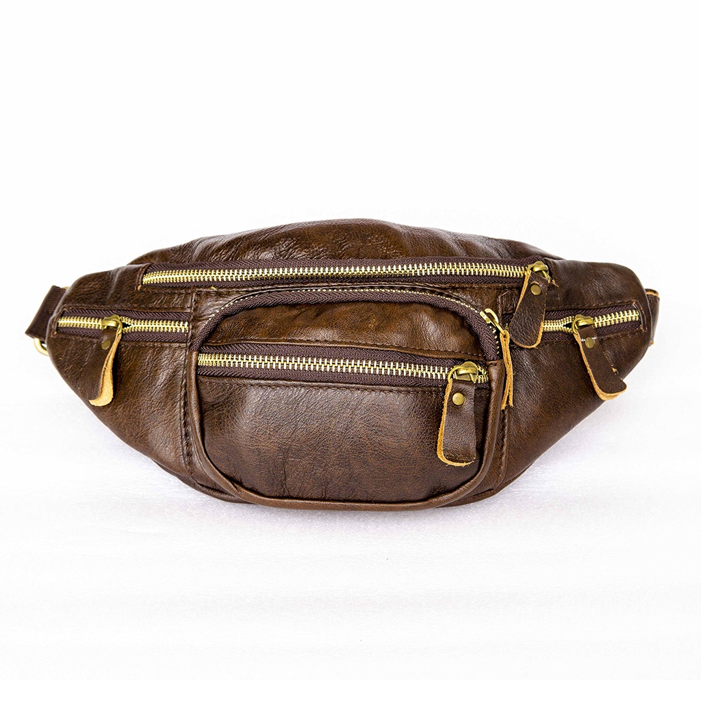 Túi đeo chéo đeo bụng nam cao cấp da bò 100%, khóa đồng  hàng xịn bao chất