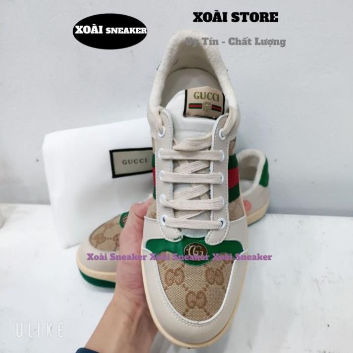 Giày Gucci sơn tùng,  Giày thể thao GG 3 vạch hàng cao cấp da thật full size 36-43/ Xoài Nhi68