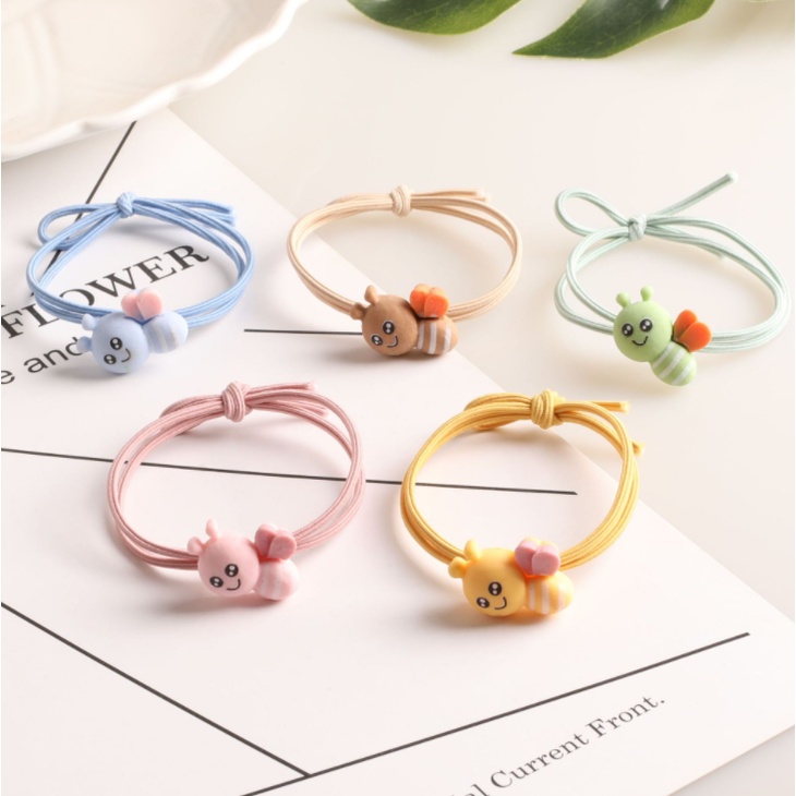 Dây thun cột tóc thoải mái gắn hình hoạt hình nhiều màu thời trang Hàn Quốc