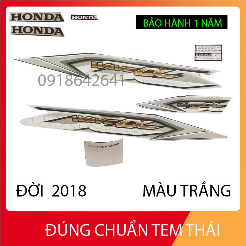 [CHUẨN TEM THÁI] BỘ TEM 3 LỚP HÀNG XỊN CHO WAVE ANPHA ĐỜI 2018 - MÀU XANH DƯƠNG