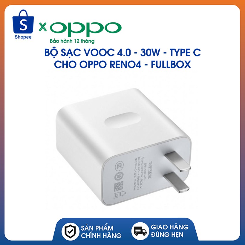 Sạc Vooc 4.0 Cho Oppo Reno4 - Chính Hãng - Full Box