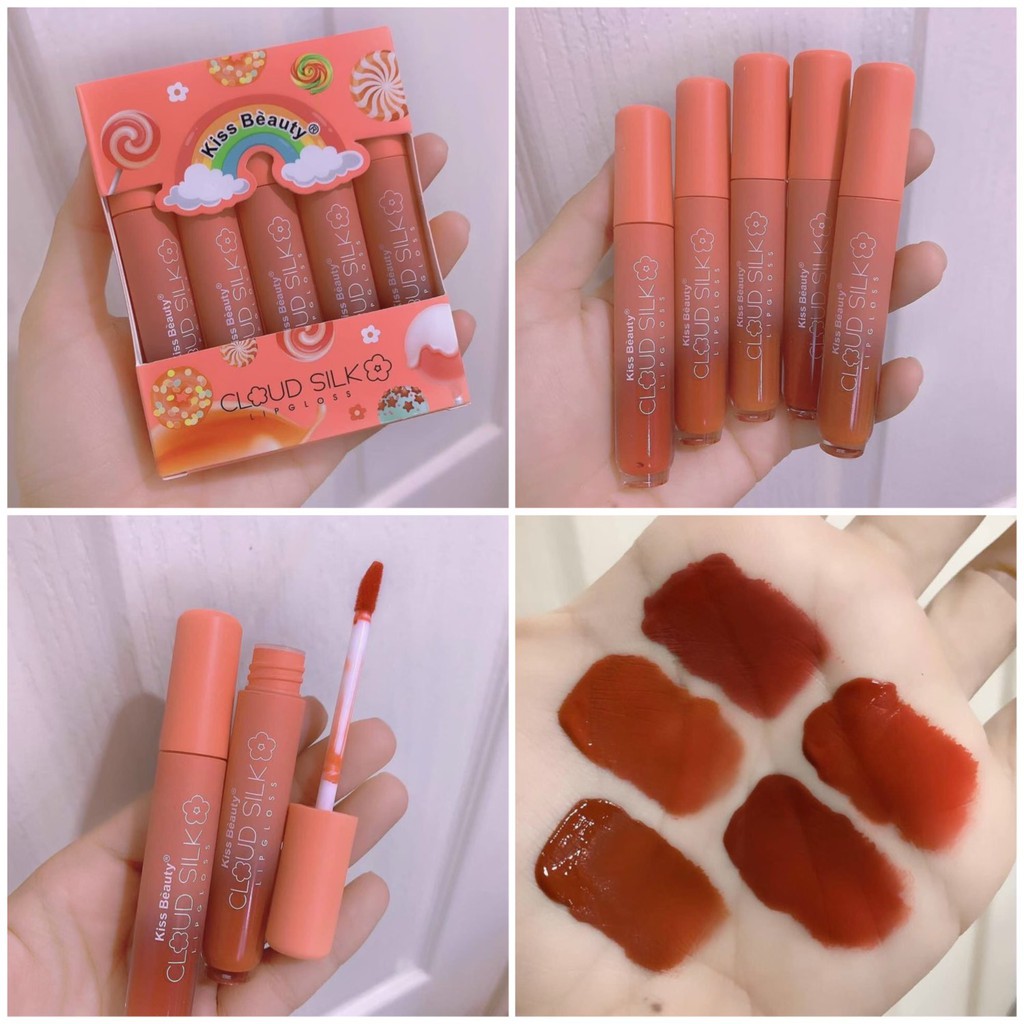 Set 5 son kem Kiss Beauty cầu vồng