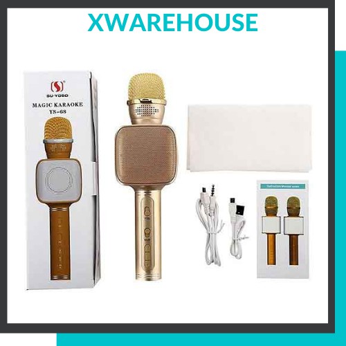 Micro Karaoke Bluetooth YS68 chính hãng âm thanh to, micro không dây hát karaoke kèm loa bluetooth